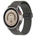 Miniatyrbillede 3 af 5: 20mm Magnetisk Silikonerem til Samsung Galaxy Watch 6/6 Classic/5/4/huawei Watch Gt 3 42mm, Urrem Sort Spænde Dark Grey