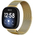 Miniatyrbilde 1 av 4: For Fitbit Versa 4 / Versa 3 20mm Milanese Magnetic Metal Split Splitt Watch Band EUW Gold