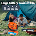 Pikkukuva 2 / 5: Pöytätuuletin - 10000Mah 3-in-1 retkituuletin, LED-valoilla ja kaukosäätimellä (oranssi)