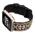Miniatyrbilde 3 av 5: For Fitbit Versa etnisk stil klokkebånd i ekte skinn LEQ Colorful