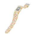 Miniatyrbillede 1 af 2: Urrem til Garmin Vivofit 3, udskiftningsrem, længde: 23 cm - farverig linje H Garmin Vivofit 3