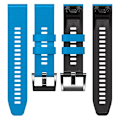 Miniatyrbilde 3 av 5: Dot Texture Silikonbånd for Garmin Tactix 7 Pro / Fenix 7x / 6x Pro / 5x Plus, 26mm Dual-color klokkestropp Sky Blue Black