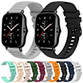 Miniatyrbillede 3 af 4: Solid Color Silikonurrem til Amazfit GTS 2E Wine Red