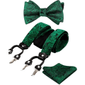 Miniatyrbilde 1 av 2: Justerbar Paisley-sløyfe, Pocket Square Og Clips Seler$paisley Suspender, Sløyfe, Pocket Square Set For Herre Tuxedo Suspenders : Juster Blue