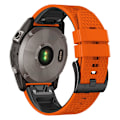 Pikkukuva 1 / 5: Pistekuvioinen silikoniranneke Garmin Tactix 7 Prolle / Fenix 7x:lle / 6x Prolle / 5x Plus:lle, 26 mm:n kaksiväriranneke Orange Black