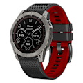 Miniatyrbilde 4 av 5: Dot Texture Silikonarmbånd for Garmin Tactix 7 Pro / Fenix 7x / 6x Pro / 5x Plus, 26mm Dual-color klokkestropp Black Red