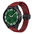 Miniatyrbillede 4 af 5: Silikonebånd til Samsung Galaxy Watch6 / Watch6 Classic / Watch 5 Pro / Watch4 Classic, Magnetisk foldelukkespænde 20mm rem Wine Red