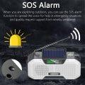Miniatyrbild 2 av 11: Nödradio Solar Uppladdningsbar ficklampa Kompasslarm Multifunktionell bärbar utomhushögtalare orange [5000mA]