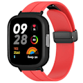 Miniatyrbilde 1 av 3: Svart magnetisk spenne silikon armbånd for Xiaomi Redmi Watch 3 klokkebånd med klokkeetui Red