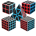 Miniatyrbilde 1 av 5: Kullfiberklistremerke Rubik's Cube-serie, egnet, pyramide 5-delt sett