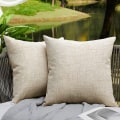 Miniatyrbilde 1 av 5: Uteputer til utemøbler Vanntette putetrekk Firkantet hagepute Farmhouse Lin Putetrekk Skall til uteplass Telt Sofa 18x1 Chocolate 12 * 20 Inch