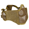 Miniatyrbillede 1 af 5: Foldbar Taktisk Halv Ansigt Mesh Maske med Øredækning Beskyttelse (Mudderfarve)