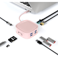 Miniatyrbild 1 av 5: Usb C Hub Multiport Adapter, 10-i-1 med 4K Hdmi Rj45 Ethernet Usb3.0 100W Pd (Rosa)
