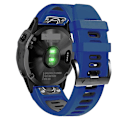 Pikkukuva 1 / 4: 26 mm silikonikellon watch Garmin Fenix ​​7x Solar -laitteelle Midnight Blue Black