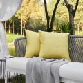 Miniatyrbillede 3 af 4: Udendørs puder til terrassemøbler Vandtætte pudebetræk Firkantet havepude Bondegårdslinned Pudebetræk Skal til terrasse Telt Sofa 18x1 Chartreuse 18 * 18 Inch