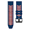 Miniatyrbild 3 av 5: För Garmin Fenix 7X/ 7X Pro/ 6X Quickfit 26mm klockarmband Tre rader hål Tvåfärgat silikonarmband Sapphire Blue Orange
