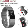 Miniatyrbillede 1 af 3: Udskiftningsbånd, der er kompatible med Fitbit Charge 2, Classic & Special Edition justerbare sportsarmbånd Large grey