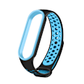 Miniatyrbillede 1 af 4: To-farvet Silikonrem Til Xiaomi Mi Band 3/4 Dark Blue