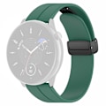 Miniatyrbilde 1 av 5: Magnetisk foldespenne 20mm silikonrem for Huami Amazfit Gtr Mini/ Gts 4/3/2 / Bip 3 Army Green