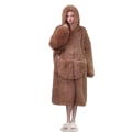 Miniatyrbillede 1 af 3: Pullover Hooded Plys Lazy Clothes Tykket varmt hjemmetøj Brown