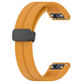 Miniatyrbillede 1 af 5: 20mm magnetisk silikonearmbånd til Samsung Galaxy Watch 6/6 Classic/5/4/huawei Watch Gt 3 42mm, urrem sort spænde Dark Yellow
