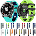 Miniatyrbillede 4 af 4: 26 mm silikone urrem til Garmin Fenix ​​5x Plus Black Red