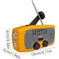 Pikkukuva 2 / 5: Fm/Am/Wb/Noaa Solar-käsikammenellä toimiva sääradio SOS-toiminnolla (oranssi)