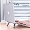 Miniatyrbild 4 av 5: Bärbar datorställ för MacBook Air Pro Support Surfplatta Bärbar bärbar bärbar datorställning Mini Riser Vikbar bärbar bärbar datorhållare kylfäste grey