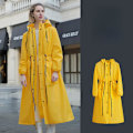 Miniatyrbillede 1 af 2: Damemode lang regnfrakke vandtæt hætteponcho L 160-165cM yellow