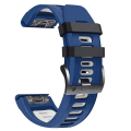 Miniatyrbillede 3 af 4: 26 mm silikone urrem til Garmin Descent Mk2 Midnight Blue White