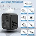 Miniatyrbillede 4 af 4: Adapter - Rejse Multi Stik 220V Til 5V Usb Type C Stik (Blå)