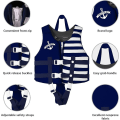 Miniatyrbilde 3 av 5: Svømmevest for småbarn, flytevest for småbarn, flytevest for småbarn, svømmevest for småbarn, badetøy med justerbar sikkerhetsstropp for unisex-barn, striper Stripes Deep Blue Large