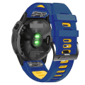 Miniatyrbillede 1 af 4: 26 mm silikone urrem til Garmin Descent Mk2 Midnight Blue Yellow