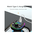 Miniatyrbillede 5 af 5: Trådløs Bluetooth Bil FM Radio Transmitter Adapter med Håndfri Opkald 2 USB 1 Type-C PD Oplader,