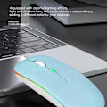 Miniatyrbild 3 av 4: LED Dubbelläge Uppladdningsbar Tyst Ultratunn Laptop Mus med BT5.2 USB-mottagare (2st Blå)