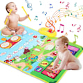 Miniatyrbilde 1 av 5: 3 i 1 Musikmatte for Småbarn med 6 Musikkinstrumenter og 8 Dyrelyder, Gave til Barn i Alderen 1-3