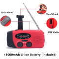 Miniatyrbilde 2 av 5: Clockwork Radio, Solar Emergency FM AM NOAA bærbar radio med SOS Alert Blue