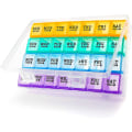 Miniatyrbillede 1 af 5: XL Large Pill Organizer 4 uger, 28 Day Pill Organizer ugentlig, Large