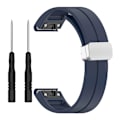 Miniatyrbilde 1 av 5: 22mm klokkearmbånd Silive spenne silikon armbånd for Garmin Fenix 7/forerunner 965/955/945/935 Midnight Blue