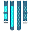 Miniatyrbilde 2 av 5: Dobbel farge justerbar håndleddsrem silikon klokkebånd for Xiaomi Smart Band 8 Blue Teal Green