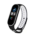 Miniatyrbilde 1 av 4: To-fargets silikonreim for Xiaomi Mi Band 5/6 Black And White