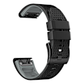 Miniatyrbilde 2 av 5: Dot Texture Silikonrem for Garmin Tactix 7 Pro / Fenix 7x / 6x Pro / 5x Plus, 26mm Dual-color klokkestropp Black Grey