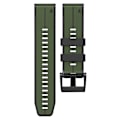 Pikkukuva 4 / 5: Garmin Descent G1/Fenix 7/Fenix 6 Pro/Fenix 5 Plus -kaksivärinen silikoniranneke älykellolle, 22 mm Army Green Black