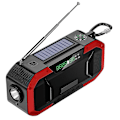 Miniatyrbillede 1 af 5: Bærbar nødradio Am/fm håndsving-radio med lys lommelygte Sos Alarm og 5000 mah Power Bank Fm digital radio Red