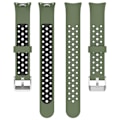 Miniatyrbillede 2 af 5: Dobbelt farve justerbar håndledsrem silikone urrem til Xiaomi Smart Band 8 Army Green Black