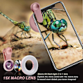 Pikkukuva 3 / 5: Makro-objektiivi iPhonelle, Mini Makro Rengasvalo, Suurennuslasi, Valokuvausvarusteet Vaaleanpunainen