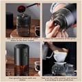 Miniatyrbillede 2 af 5: Elektrisk kaffekværn, keramisk kværn, justerbar pulvertykkelsesmaskine (sort)