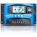 Miniatyrbillede 1 af 5: Mppt 100a 12v/24v autofokus sporing solpanel ladecontroller regulator med dobbelt usb port, lcd skærm, ny mppt teknisk