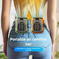 Miniatyrbillede 2 af 5: Ventilator - Bærbar USB genopladelig taljeventilator, 4000 mAh batteri (Grøn)