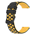 Pikkukuva 2 / 5: Samsungin, Huawein, Huamin, Garminin, Polarin kellohihna 22 mm:n kellohihna useilla pyöreillä rei'illä Black Yellow E Garmin Forerunner 255
